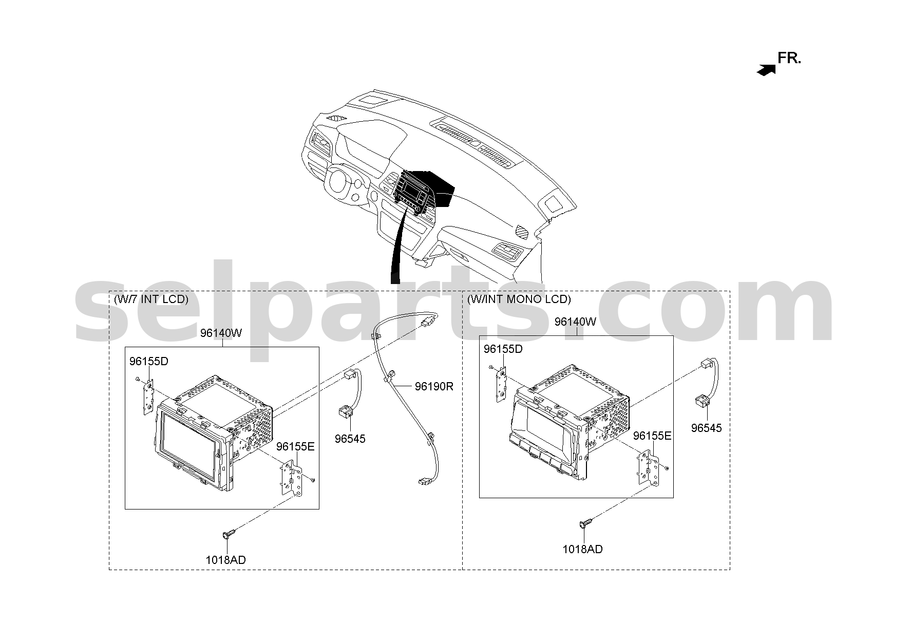 Genuine BRACKET-SET MTG,RH for Hyundai Sonata #96176C1AA0