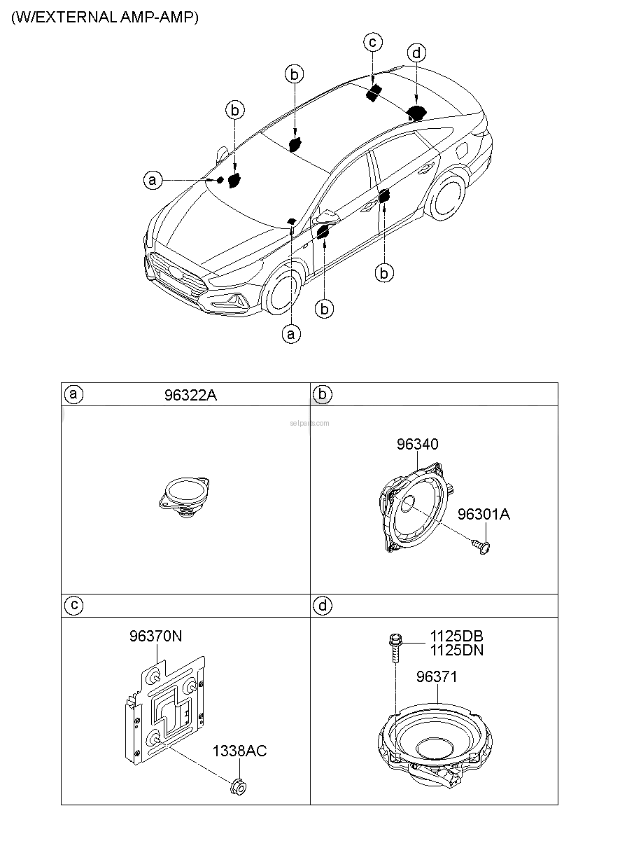 Genuine SPEAKER & PROTECTOR ASSY-DR for Hyundai Sonata #96330C1AA0