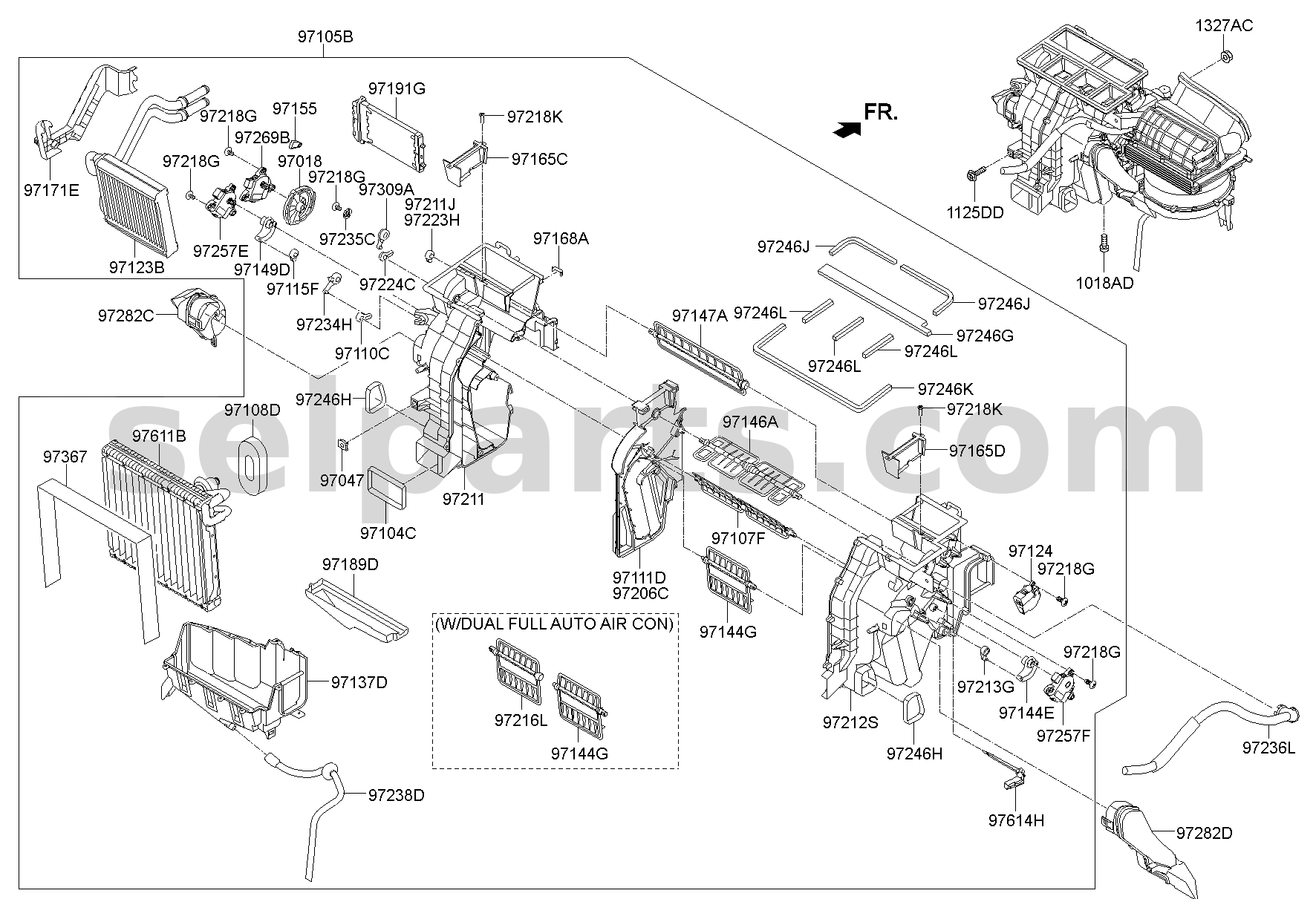 Genuine CASE-HEATER,RH for Hyundai Sonata #97135C1110