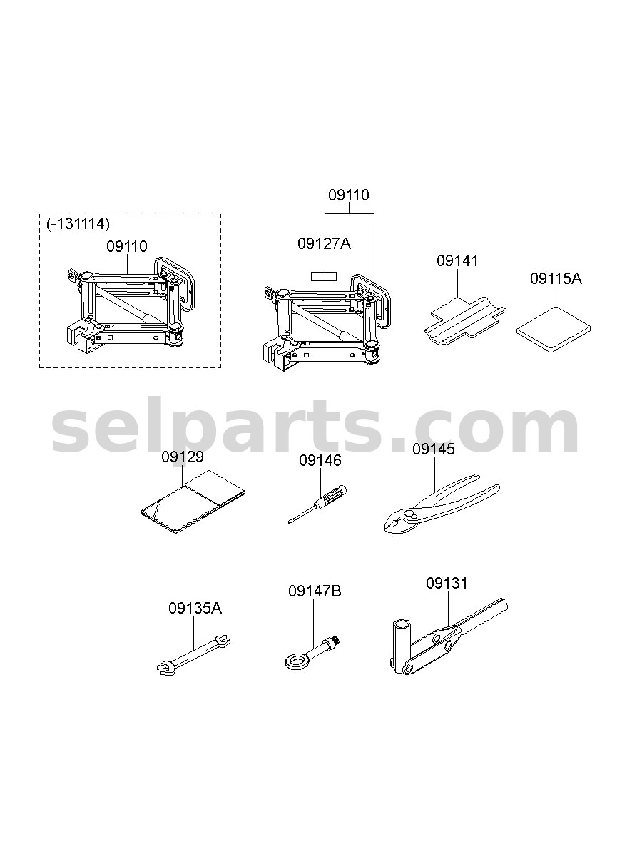 Genuine JACK ASSY for Hyundai Grand Starex #091104H600