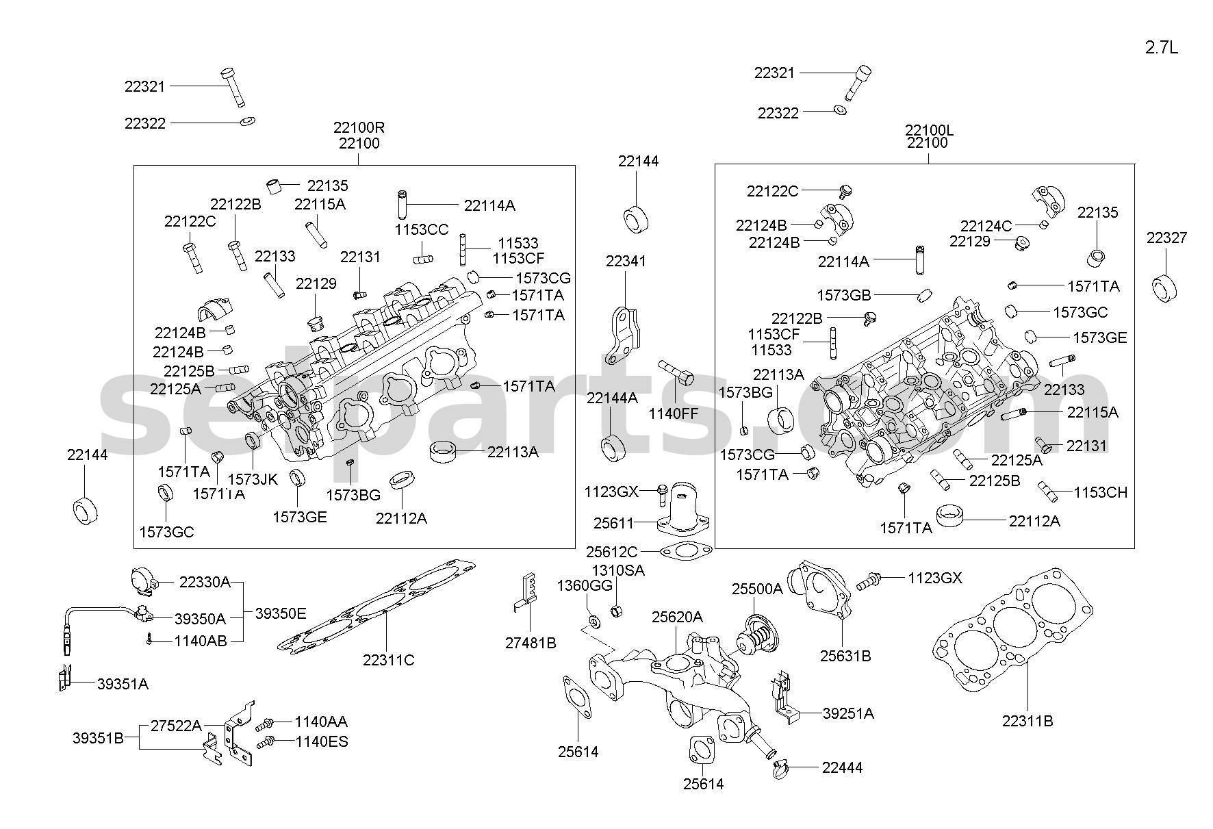 Genuine CYLINDER HEAD COMPT SUB ASSY for Kia K5 #408V42EH00