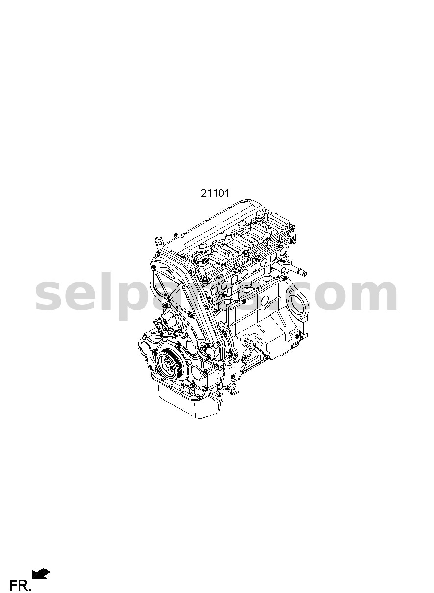 Genuine ENGINE ASSY-SUB for Hyundai Grand Starex #1J1014AU00