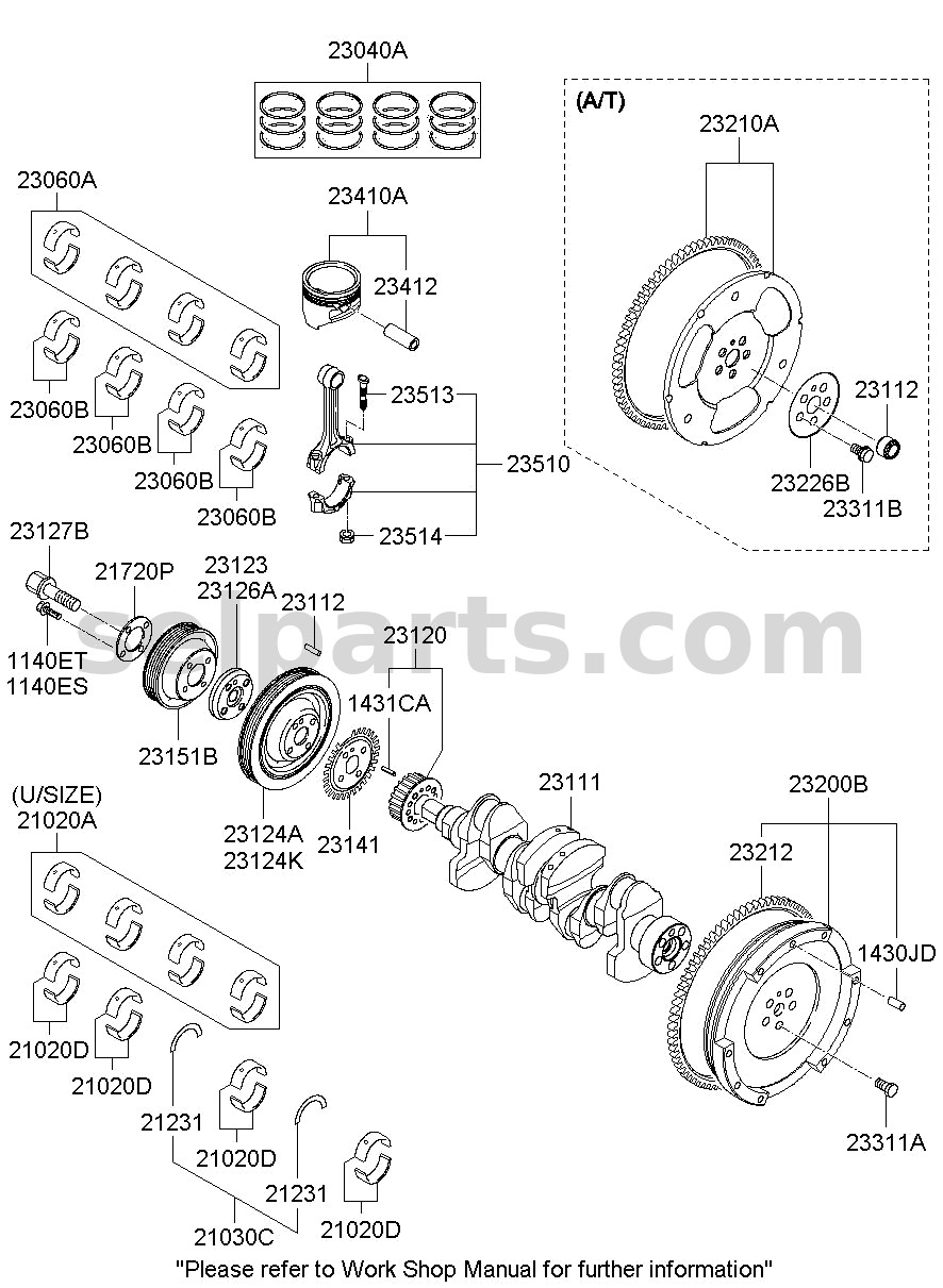 Genuine SHORT GEAR ASSY for Kia K5 #57770L1000