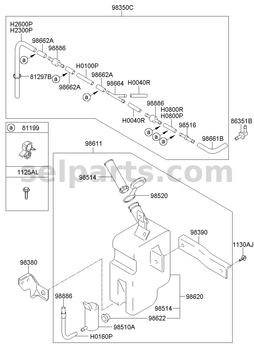 Genuine HOSE for Kia MOHAVE 16 (2016-2019) #213783A500