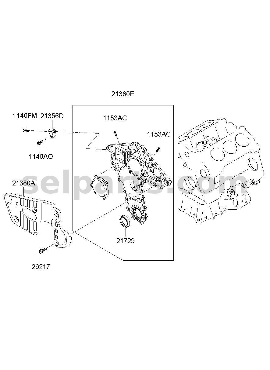 Genuine COVER ASSY - FRONT for Kia MOHAVE 16 (2016-2019) #213803A500