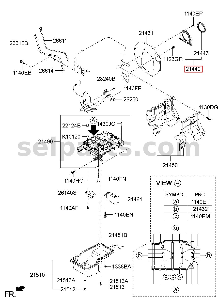 Genuine CASE ASSY-OIL SEAL for Hyundai Grand Starex #214404A001