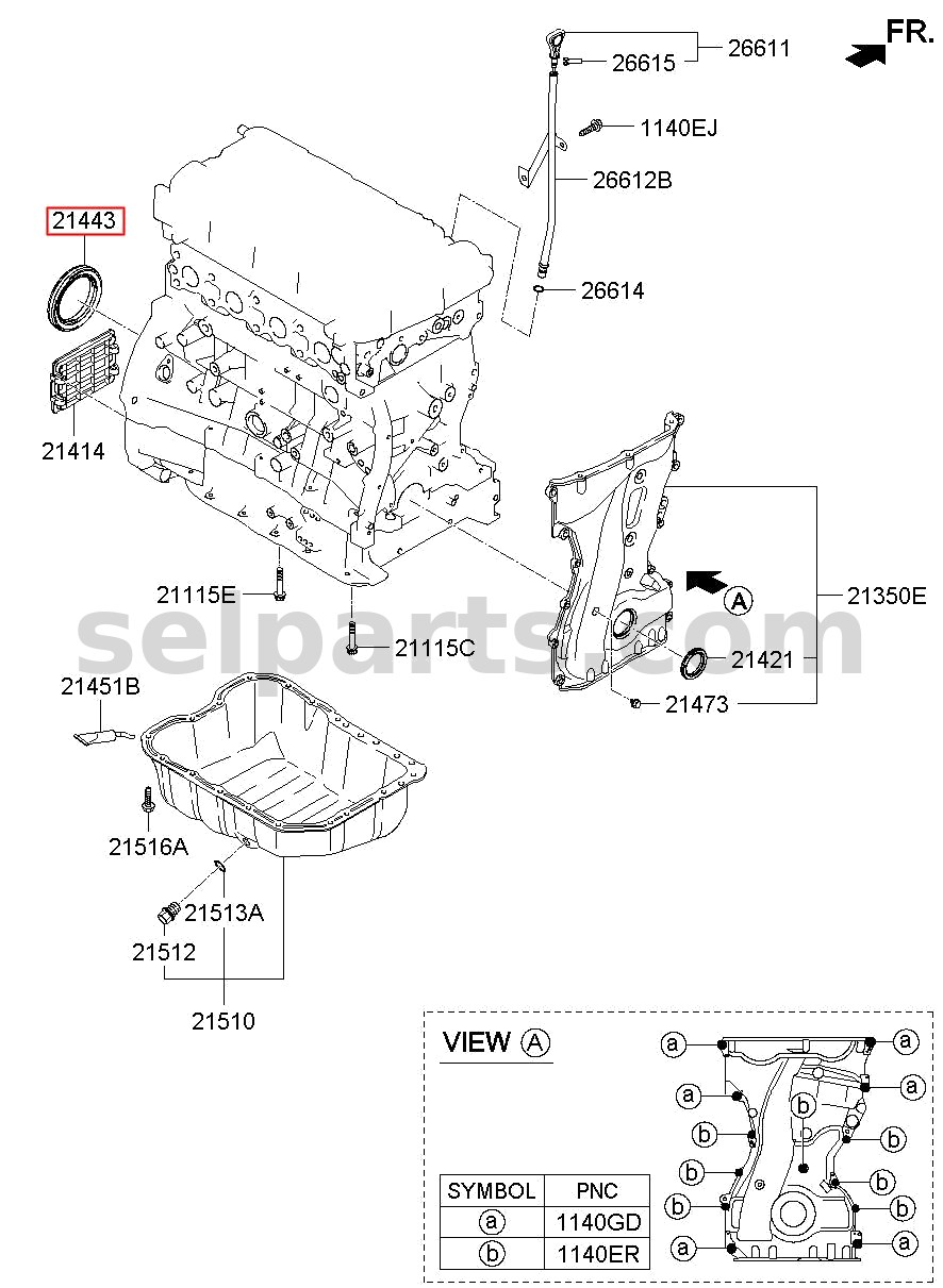 Genuine SEAL-OIL RR for Hyundai Sonata #214432G000
