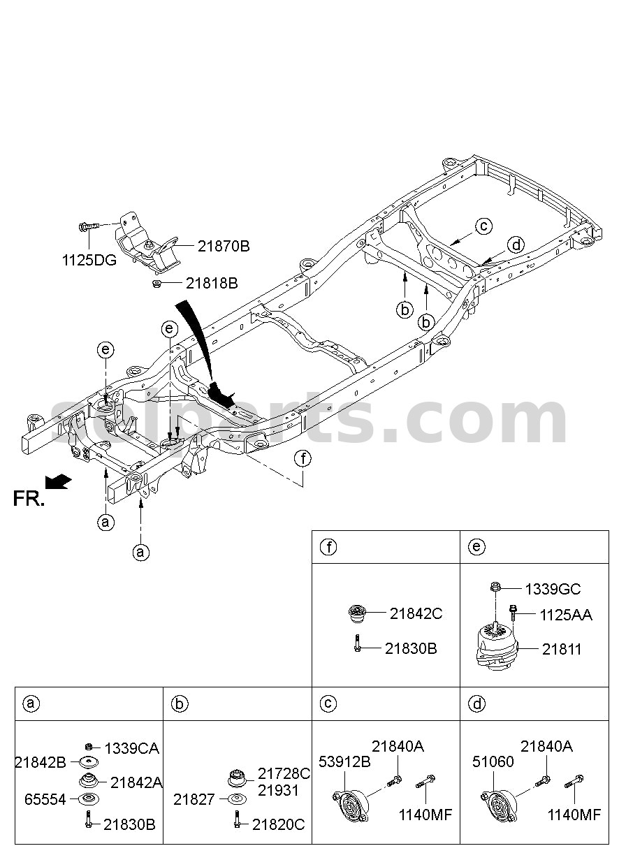 Genuine INSULATOR - REAR for Kia MOHAVE 16 (2016-2019) #219602J540