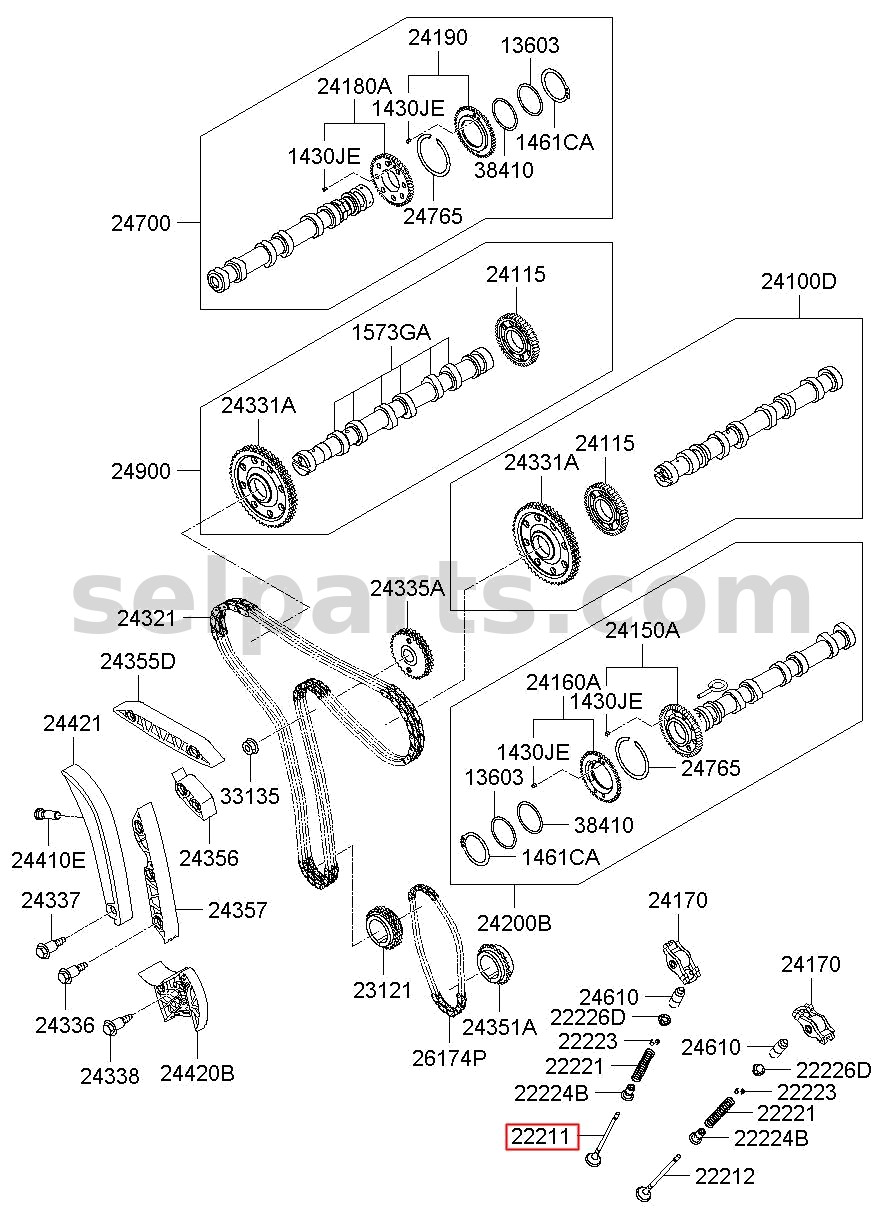 Genuine VALVE - INTAKE for Kia MOHAVE 16 (2016-2019) #222113A000