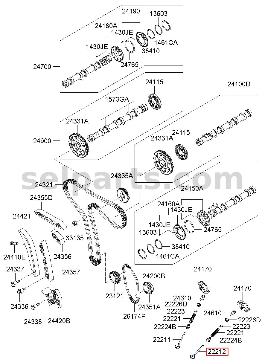 Genuine VALVE - EXHAUST for Kia MOHAVE 16 (2016-2019) #222123A000