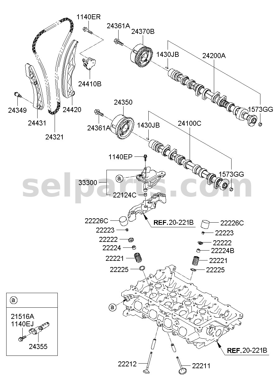 Genuine TAPPET for Hyundai Tucson #222262B439