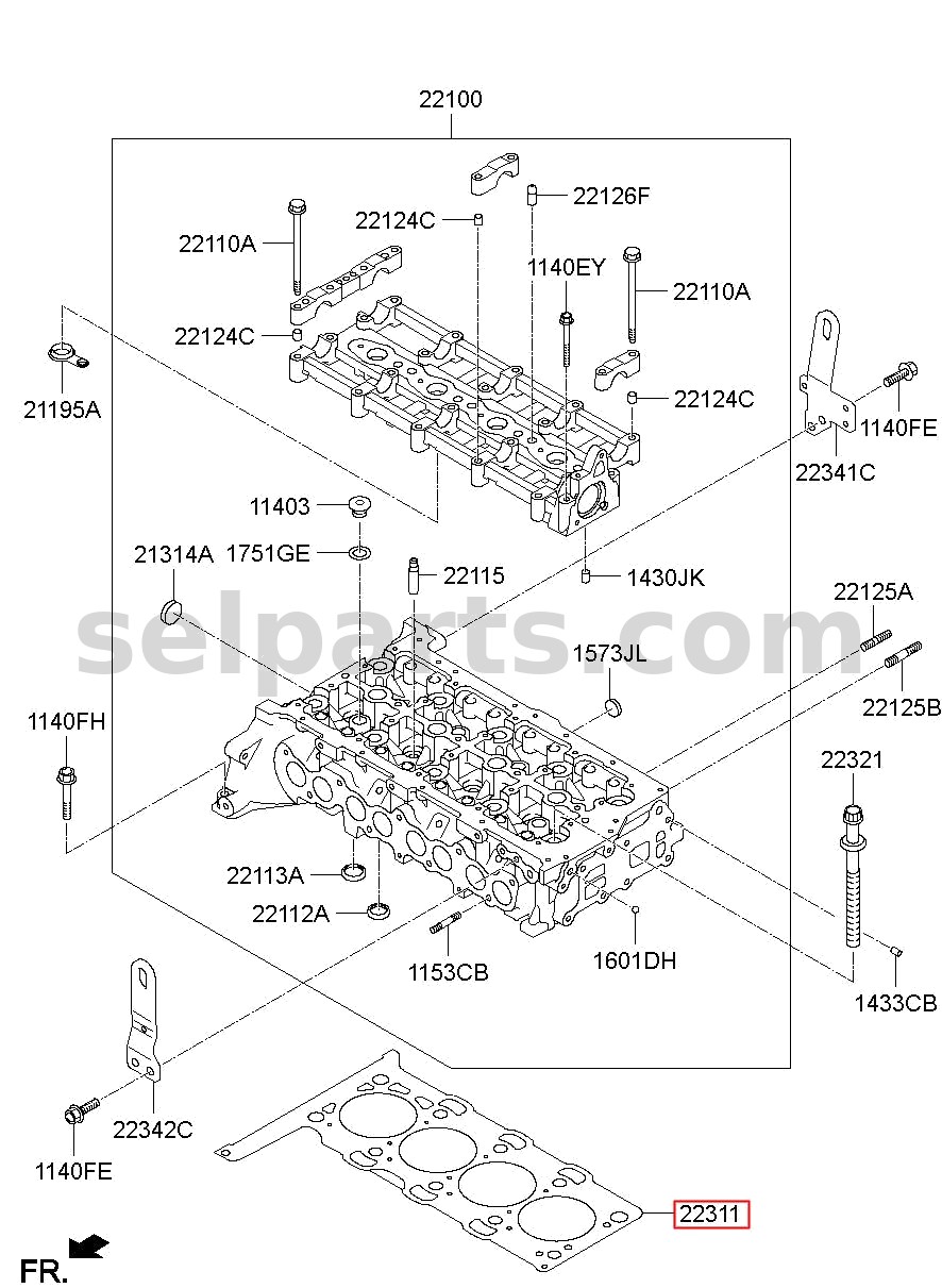Genuine GASKET-CYLINDER HEAD for Kia Sportage #223112F600