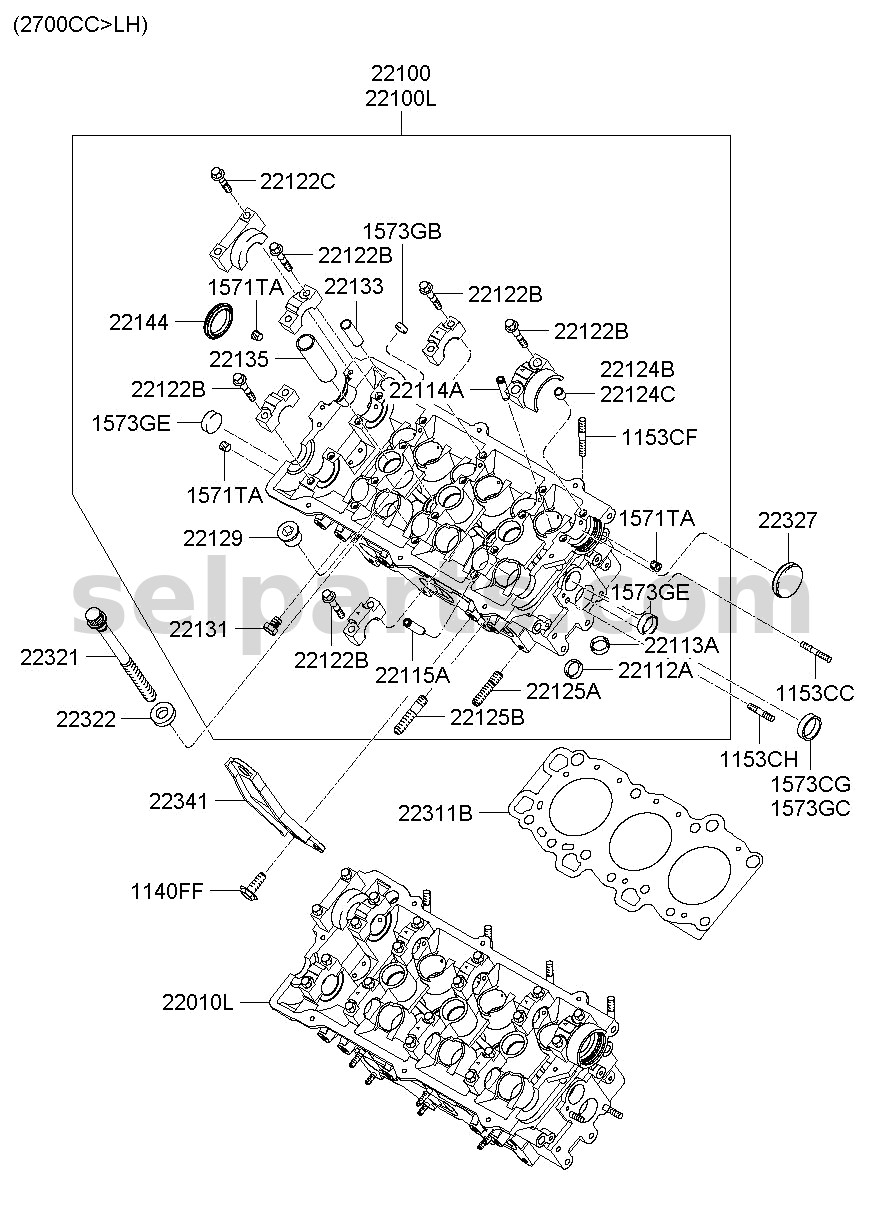 Genuine GASKET - CYLINDER HEAD, LH for Kia MOHAVE 16 (2016-2019) #223113A110