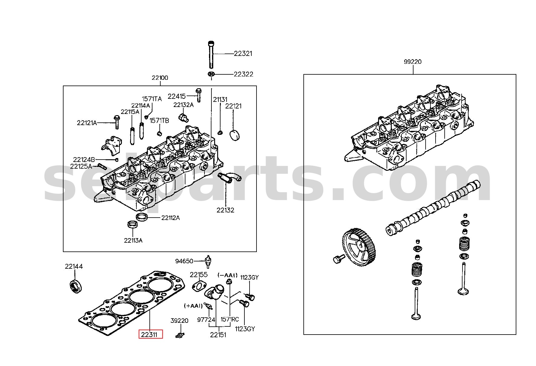 Genuine GASKET-CYLINDER HEAD for Hyundai Grand Starex #223114A020