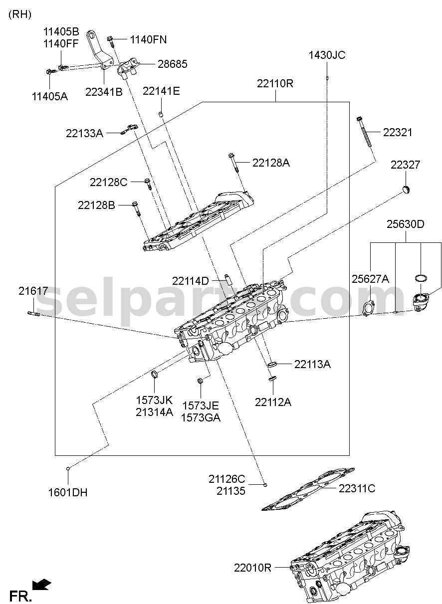 Genuine HANGER - ENGINE, RH for Kia MOHAVE 16 (2016-2019) #223313A600