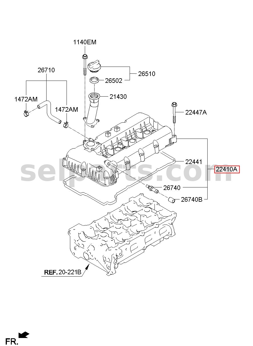 Genuine COVER ASSY-ROCKER for Hyundai Grand Starex #224104A460