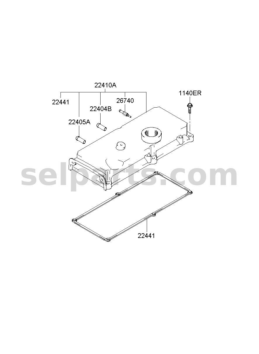 Genuine GASKET-ROCKER COVER for Hyundai Grand Starex #224412G000