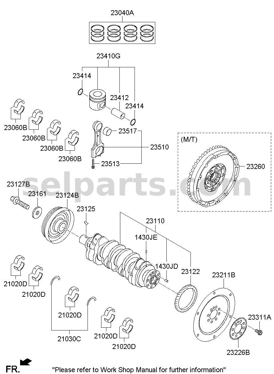 Genuine BEARING PAIR SET-C/ROD for Kia Sportage #230602F921