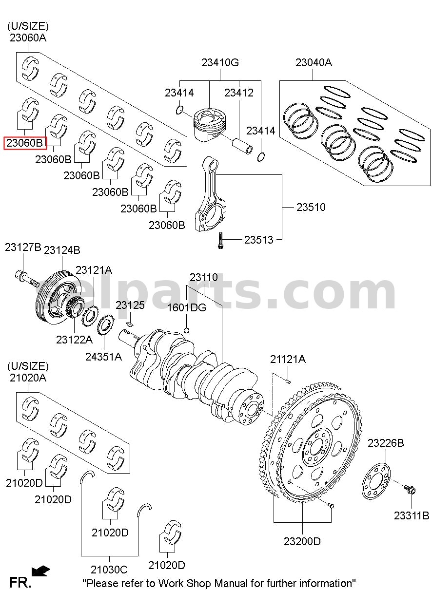 Genuine BEARING PAIR SET-C/ROD for Hyundai Palisade #230602F930