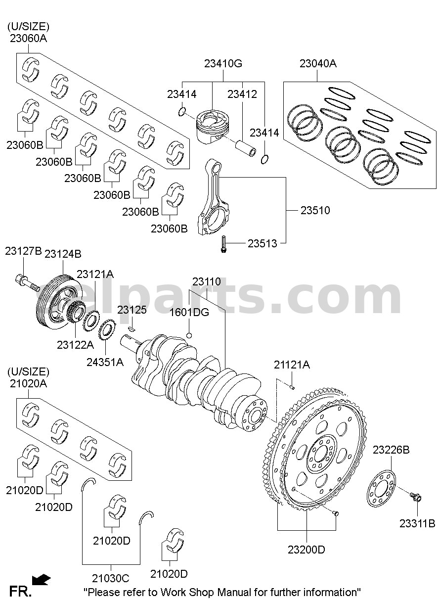 Genuine BEARING PAIR SET-C/ROD for Hyundai Palisade #230602F931