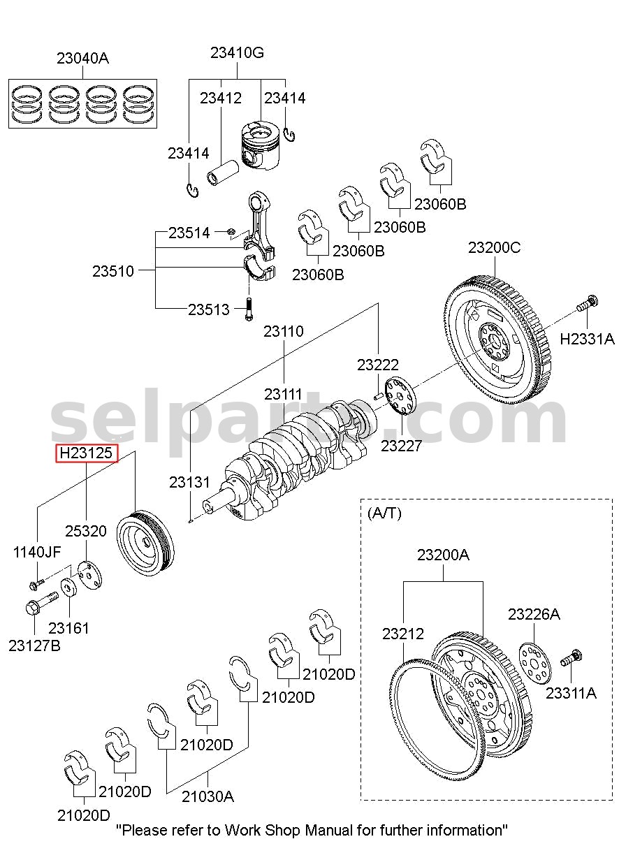 Genuine DAMPER PULLEY for Hyundai Grand Starex #231234A030