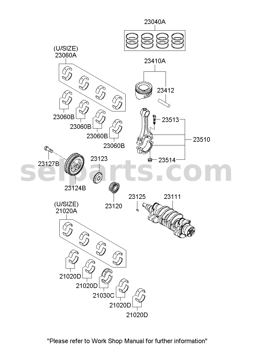 Genuine PULLEY-DAMPER for Hyundai Sonata #231242GGA0