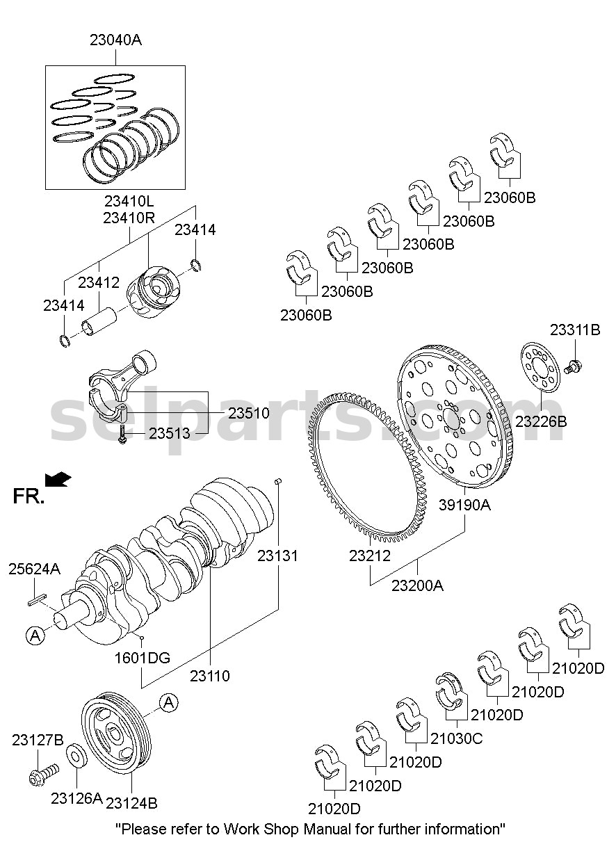 Genuine PULLEY - DAMPER for Kia MOHAVE 16 (2016-2019) #231243A001