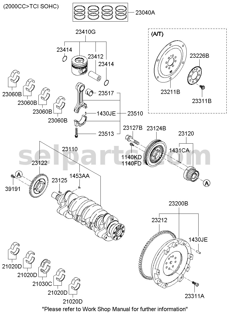 Genuine GEAR-CRANKSHAFT for Kia Sportage #231312F010