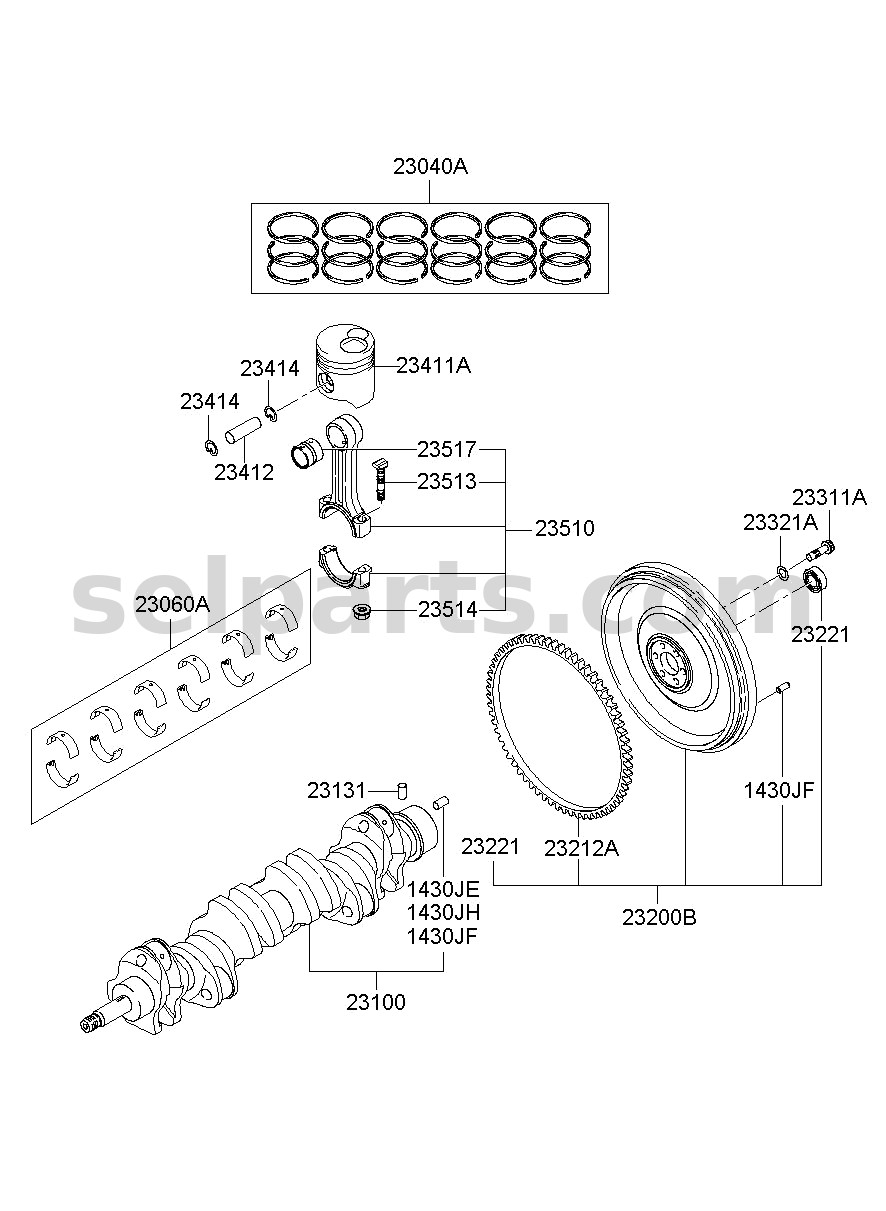 Genuine BEARING for Hyundai Grand Starex #232212C200