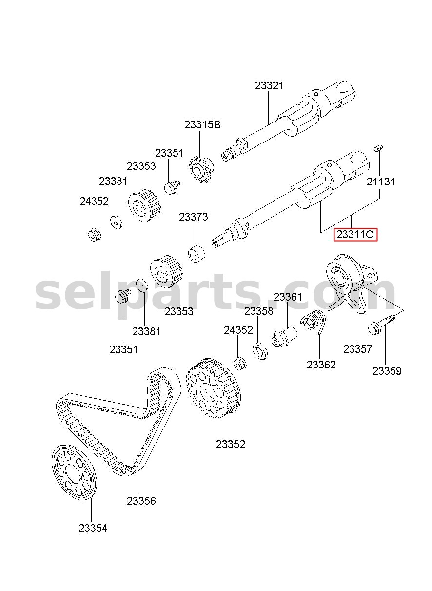 Genuine SHAFT-COUNTER BALANCE,LH for Hyundai Grand Starex #233114A700