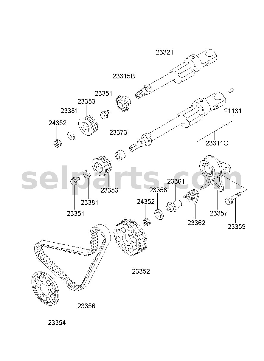 Genuine SHAFT-COUNTER BALANCE,RH for Hyundai Grand Starex #233214A001