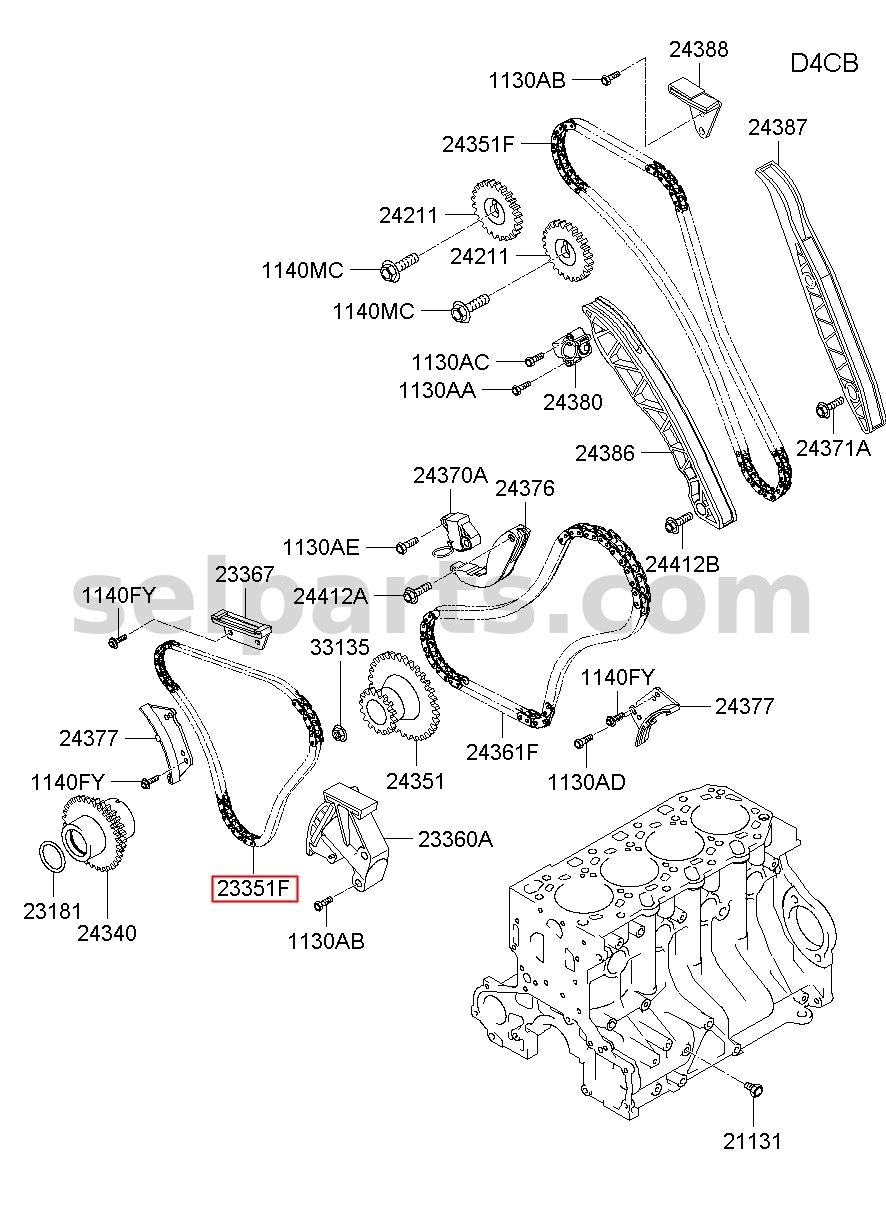 Genuine CHAIN-TIMING for Hyundai Grand Starex #233514A700
