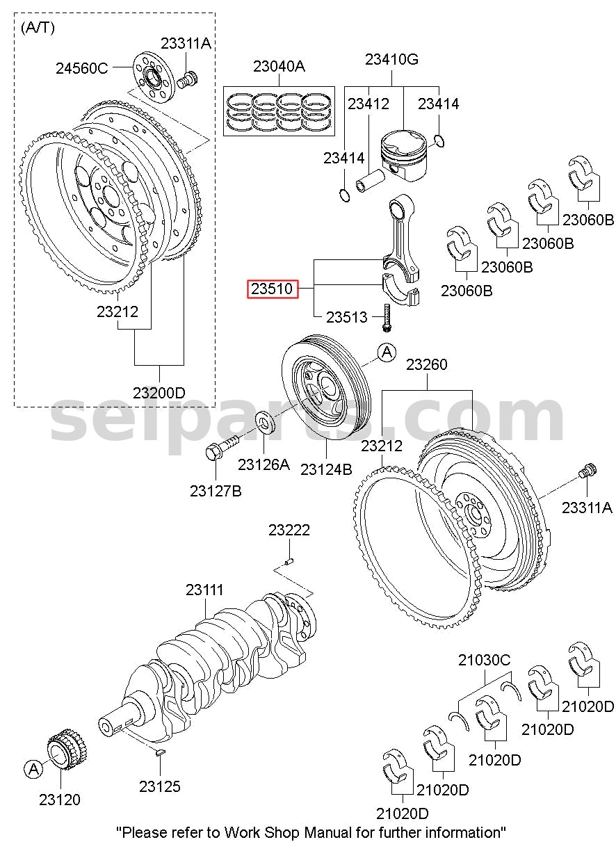 Genuine ROD ASSY-CONNECTING for Hyundai Sonata #235102G440