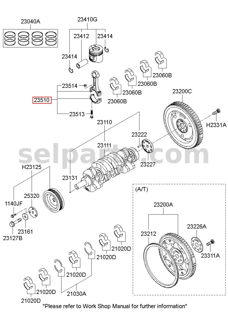 Genuine ROD ASSY-CONNECTING for Hyundai Grand Starex #235104A400