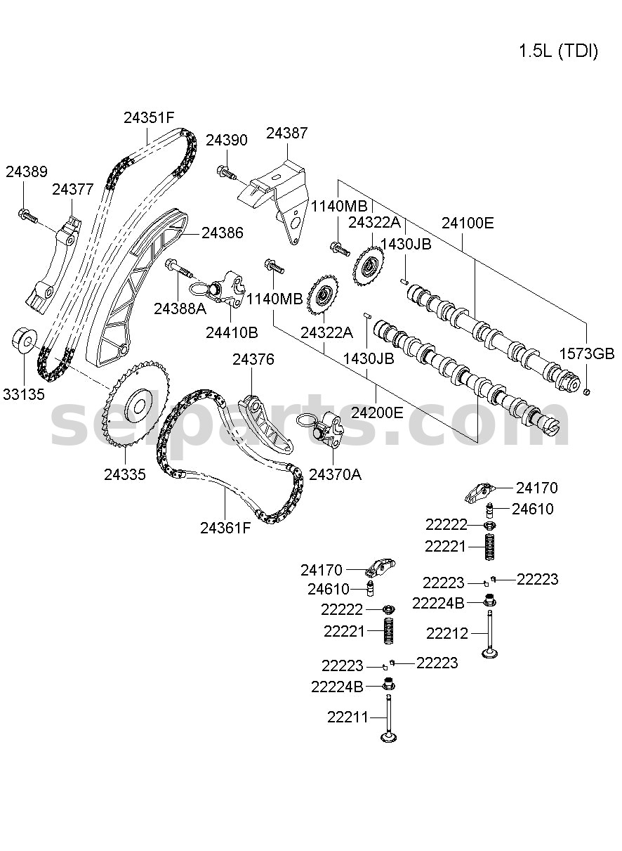Genuine ASSY - CAM FOLLOWER, SHORT for Kia MOHAVE 16 (2016-2019) #241703A100