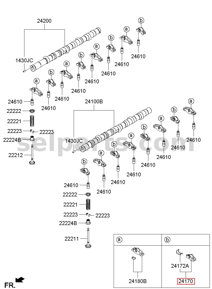 Genuine ASSY-CAM FOLLOWER, SHORT for Hyundai Grand Starex #241704A002