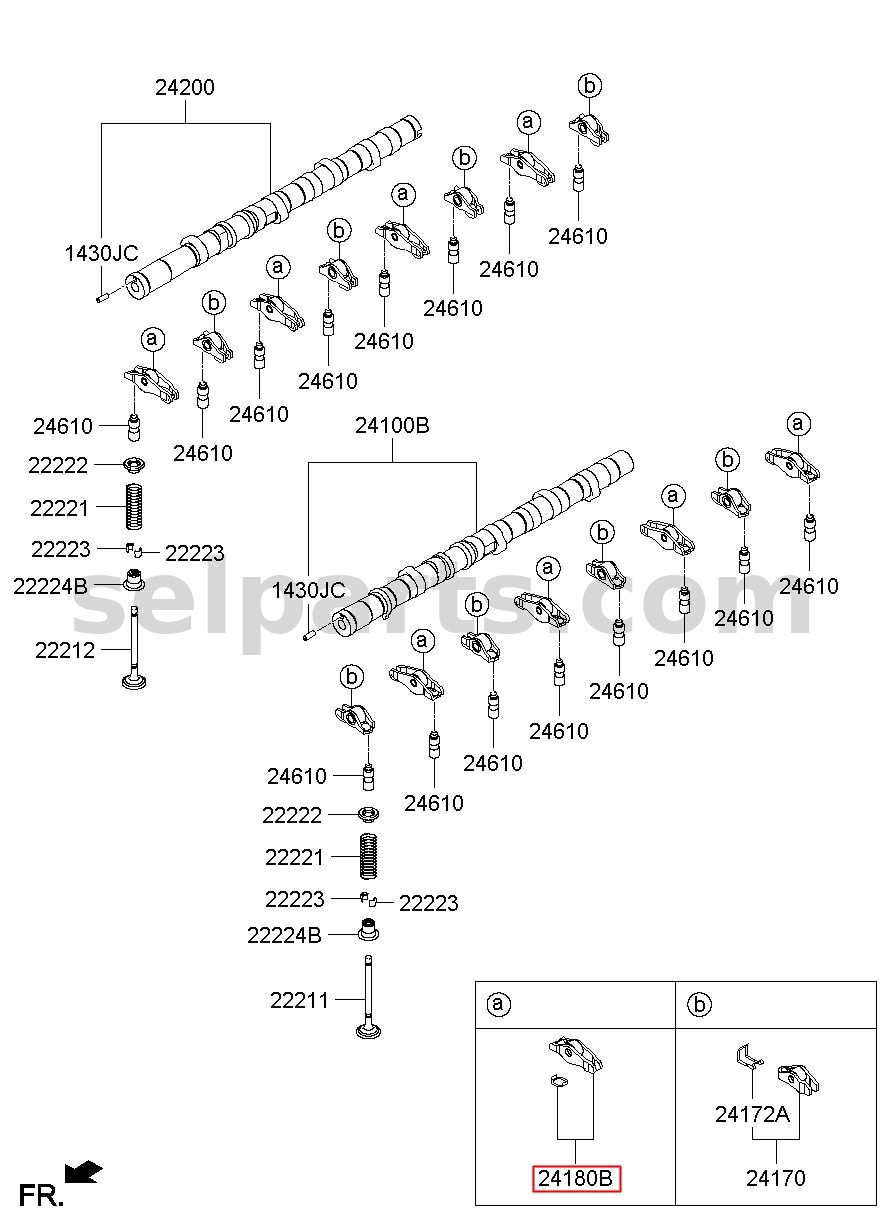 Genuine ASSY-CAM FOLLOWER,LONG for Hyundai Grand Starex #241804A001