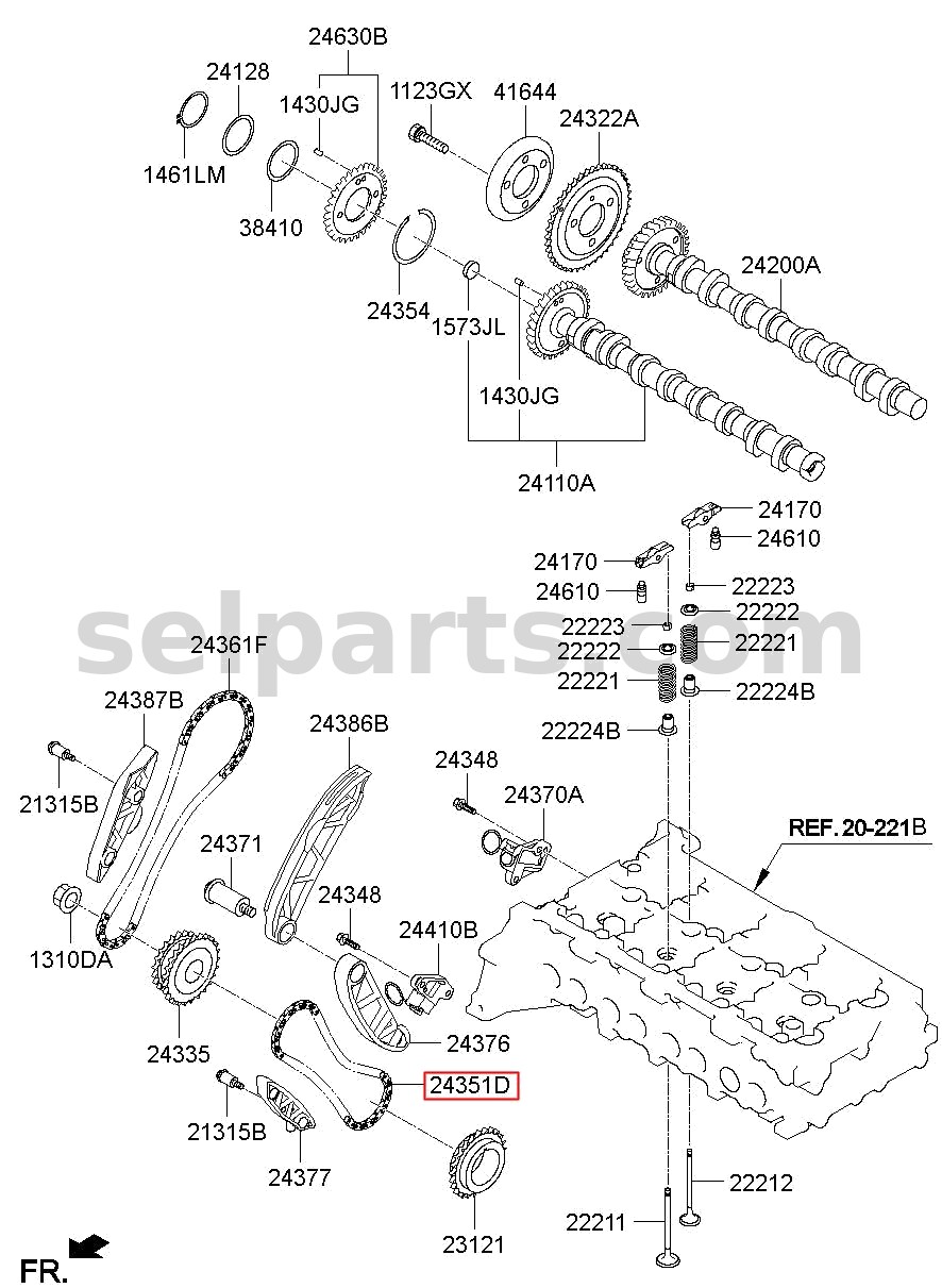 Genuine CHAIN-TIMING,A for Kia Sportage #243512F000