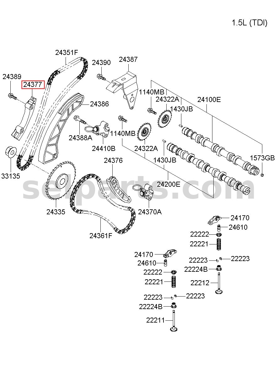 Genuine GUIDE-TIMING CHAIN for Kia Sportage #243772F600