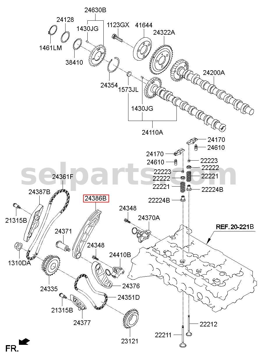 Genuine LEVER-TIMING CHAIN "B" for Kia Sportage #243862F000