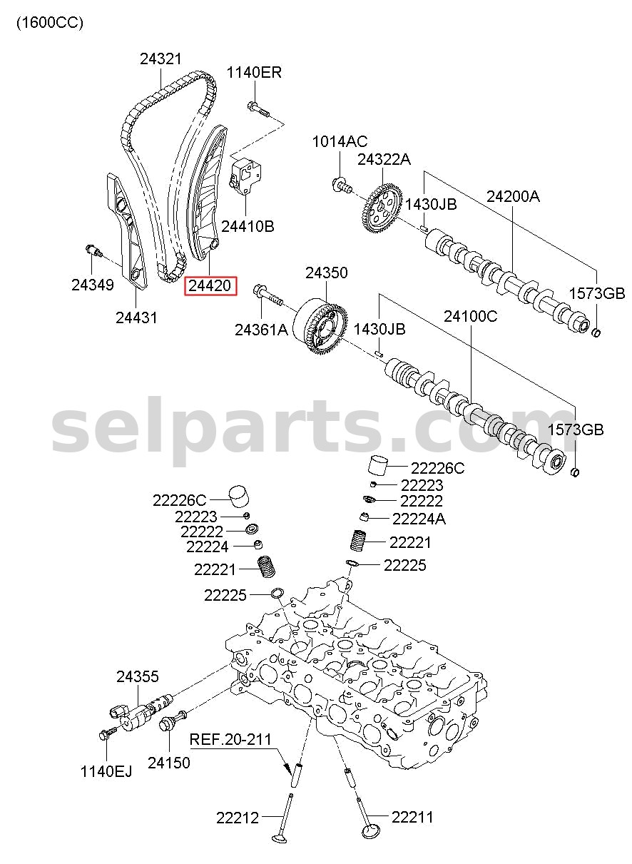 Genuine TENSIONER ARM ASSY for Hyundai Grand Starex #2442025001
