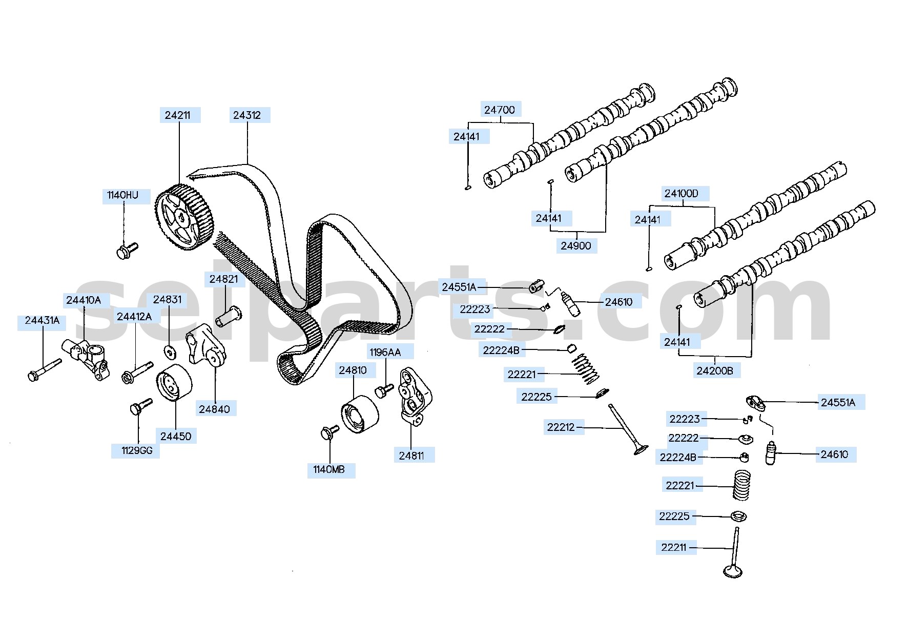 Genuine CAMSHAFT ASSY - EXHAUST, RH for Kia MOHAVE 16 (2016-2019) #247003A100