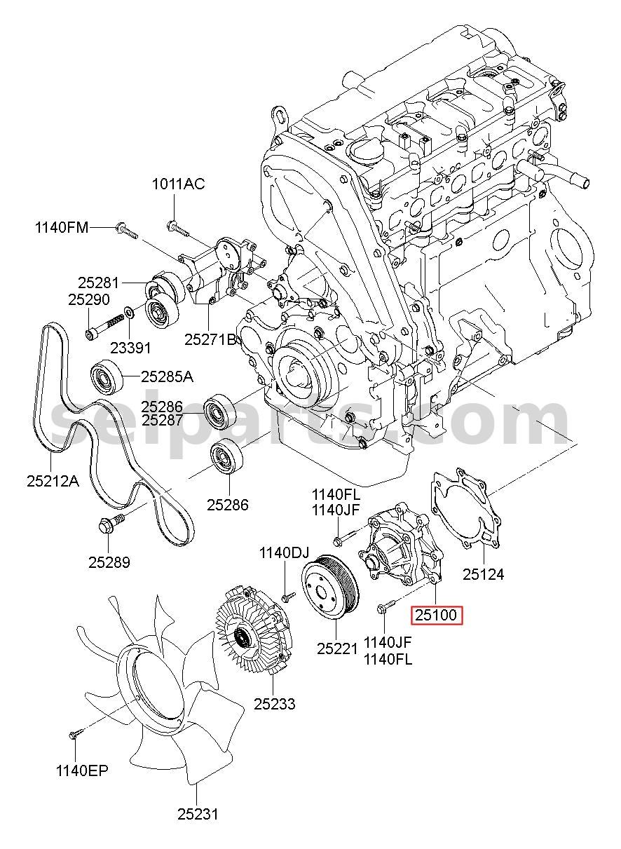 Genuine PUMP ASSY-COOLANT for Hyundai Grand Starex #251004A300