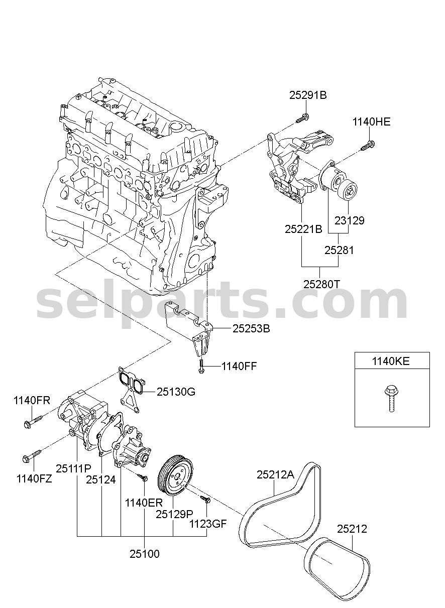 Genuine COVER-WATER PUMP for Hyundai Sonata #251252GTA0