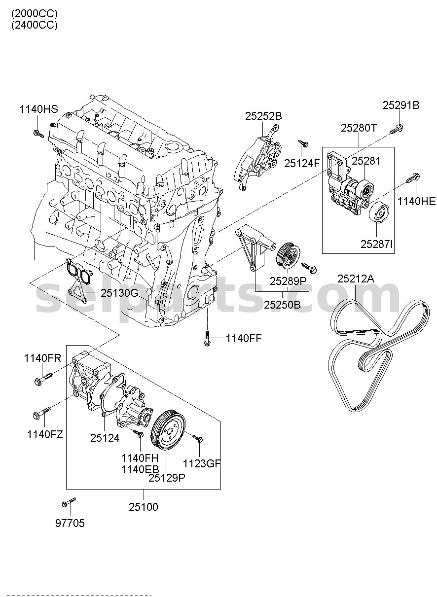 Genuine BRACKET-P/S PUMP MTG for Hyundai Grand Starex #252522C000