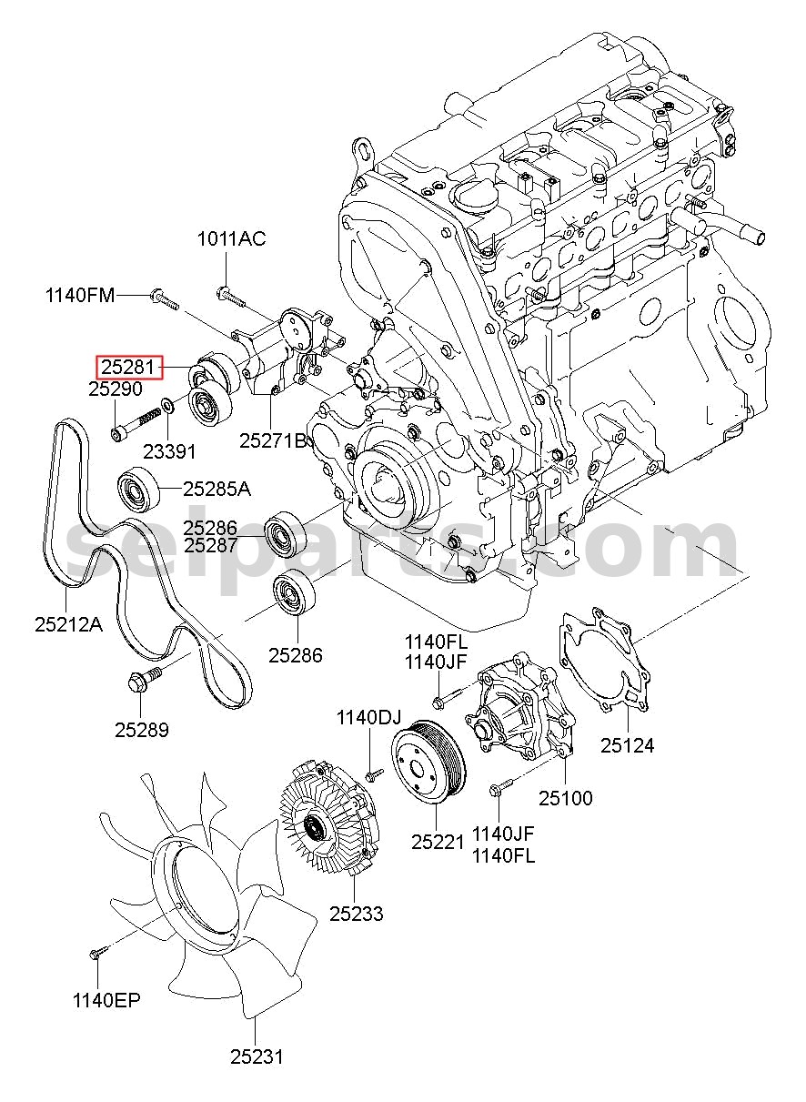 Genuine TENSIONER ASSY for Hyundai Grand Starex #252814A610