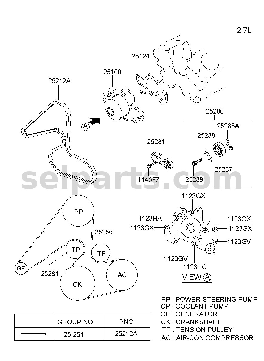 Genuine PULLEY-IDLER for Hyundai Grand Starex #252864A600