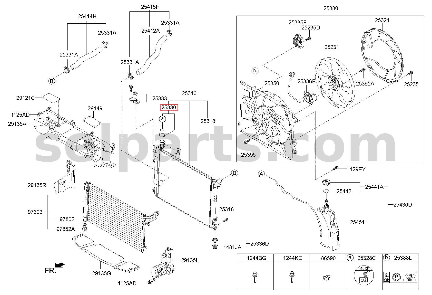 Genuine CAP ASSY-RADIATOR for Hyundai Sonata #25330B1000