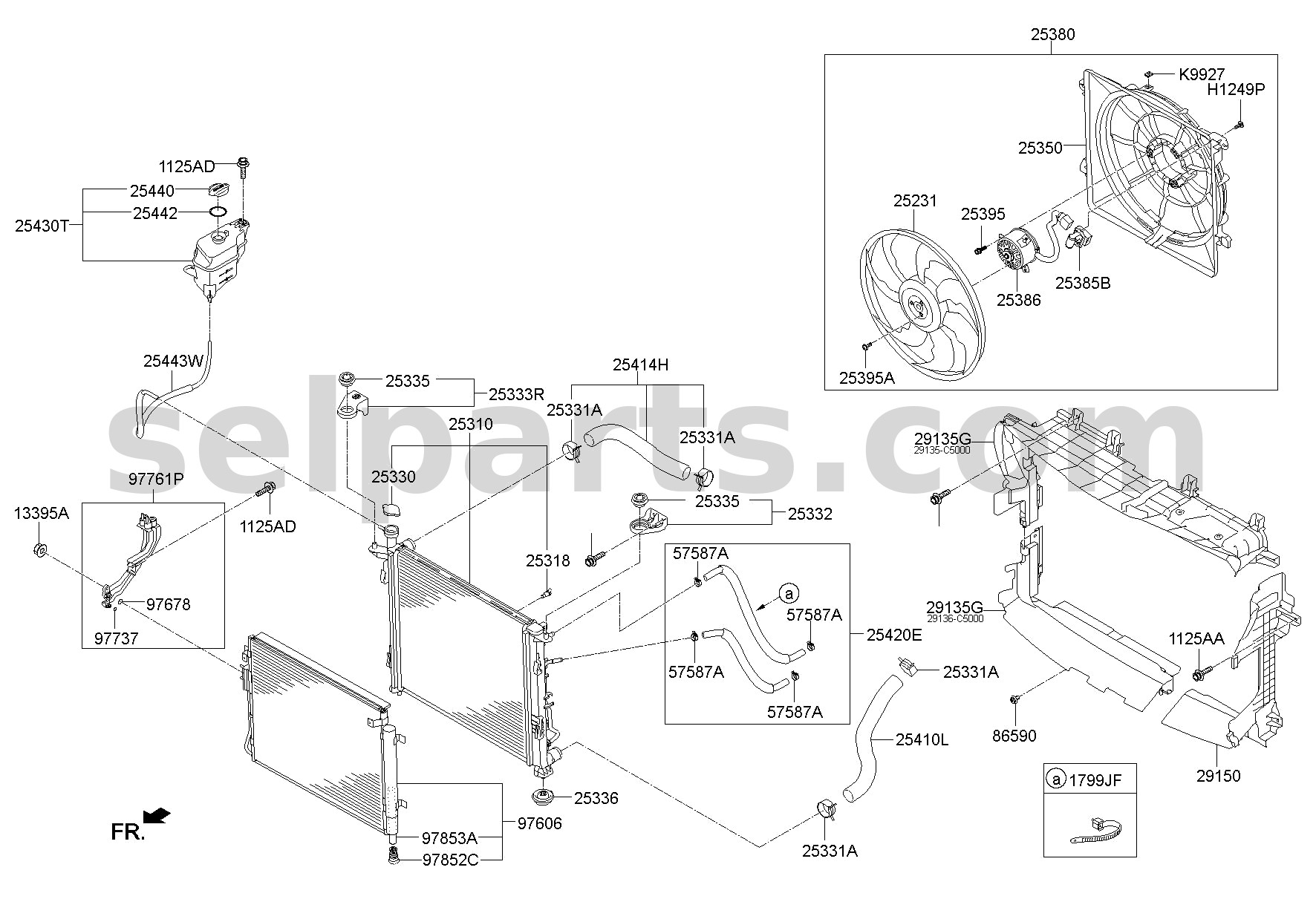 Genuine HOSE ASSY-RADIATOR,LWR for Hyundai Palisade #25410C5000
