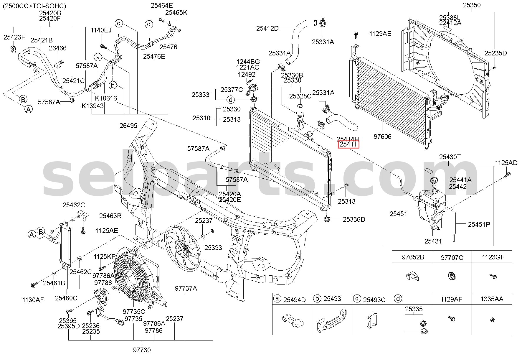 Genuine HOSE-RADIATOR,UPPER for Hyundai Grand Starex #254114H000